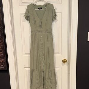 Lulu's Sage Green Button-Down Maxi Dress
